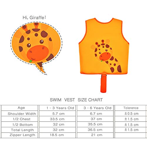 NEO-SPLASH Kinder Schwimmlernweste, Alter 1-6, Orange - 5